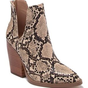 Snake skin heel boots